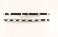 M&F 0237401 Black 3/8" Genuine Leather Hatband