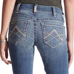 Women's Ariat 10017217 R.E.A.L. Mid-Rise Straight Leg Jean -Western Cowboy Clothing 10017217 01