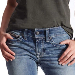 Women's Ariat 10017217 R.E.A.L. Mid-Rise Straight Leg Jean -Western Cowboy Clothing 10017217 02