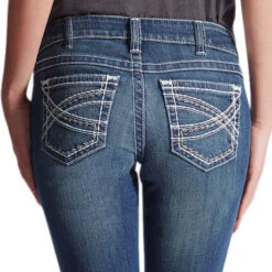 Women's Ariat 10017510 R.E.A.L. Mid Rise Stretch Entwined Boot Cut Jean -Western Cowboy Clothing 10017510 01