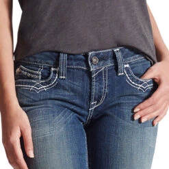 Women's Ariat 10017510 R.E.A.L. Mid Rise Stretch Entwined Boot Cut Jean -Western Cowboy Clothing 10017510 02