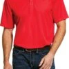 Men's Ariat 10030819 Crimson Flame Tek Short Sleeve Polo -Western Cowboy Clothing 10030819 front