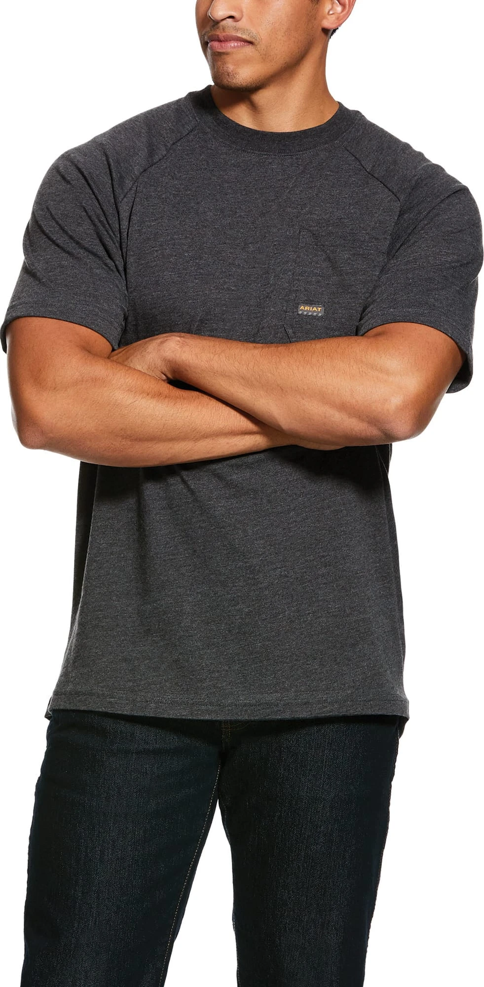 Men's Ariat 10031018 Charcoal Heather Rebar Cotton Strong T-Shirt 3 Men's Ariat 10031018 Charcoal Heather Rebar Cotton Strong T-Shirt