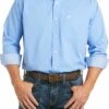 Men's Ariat 10035026 Wrinkle Free Sea Scape Solid Pinpoint Oxford Classic Fit Long Sleeve Shirt -Western Cowboy Clothing 10035026 front