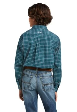 Children's 10039568 Deep Pacific Blue Pro Declan Classic Fit Long Sleeve Shirt -Western Cowboy Clothing 10039568 back