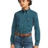Children's 10039568 Deep Pacific Blue Pro Declan Classic Fit Long Sleeve Shirt 2 Children's 10039568 Deep Pacific Blue Pro Declan Classic Fit Long Sleeve Shirt -Western Cowboy Clothing 10039568 front