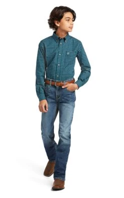 Children's 10039568 Deep Pacific Blue Pro Declan Classic Fit Long Sleeve Shirt -Western Cowboy Clothing 10039568 full