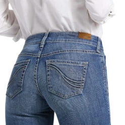 Women's Ariat 10039599 Eleanor Blue Trouser Mid Rise Jennifer Wide Leg Jean 11 Women's Ariat 10039599 Eleanor Blue Trouser Mid Rise Jennifer Wide Leg Jean -Western Cowboy Clothing 10039599 02