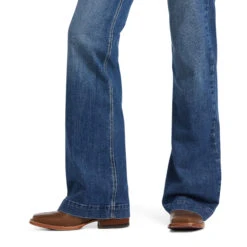 Women's Ariat 10039599 Eleanor Blue Trouser Mid Rise Jennifer Wide Leg Jean 13 Women's Ariat 10039599 Eleanor Blue Trouser Mid Rise Jennifer Wide Leg Jean -Western Cowboy Clothing 10039599 03