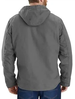 Carhartt 104392-GVL Gravel Relaxed Fit Washed Duck Sherpa-Lined Jacket (Up To 4XL) -Western Cowboy Clothing 104392gvl 2