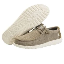 Men's Hey Dude 40161-202 Wally Sox Stitch Sand Shoe (also Has Women's And Youth Sizes)