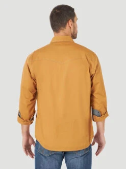 Men's Wrangler 112317197 Retro® Premium Long Sleeve Western Snap Solid Shirt In Rawhide 9 Men's Wrangler 112317197 Retro® Premium Long Sleeve Western Snap Solid Shirt In Rawhide -Western Cowboy Clothing 112317197 ALT1