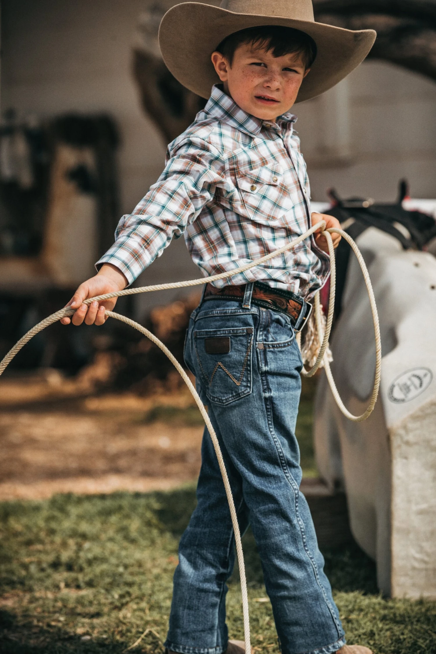 Boy's Wrangler 88BWZ Ferris (112317818) Retro Slim Fit Straight Leg Jeans (1T-20) 4 Boy's Wrangler 88BWZ Ferris (112317818) Retro Slim Fit Straight Leg Jeans (1T-20) - Image 2