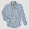 Boy's Wrangler 112327840 Blue Sea Cross Button Down Long Sleeve Shirt -Western Cowboy Clothing 112327840 HERO
