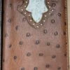 Top Notch Accessories 119BR Brown Full Quill Ostrich Print W/Star Concho Wallet -Western Cowboy Clothing 119BR