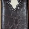 Top Notch Accessories 125CF Coffee Alligator Print W/Praying Cowboy Concho Wallet