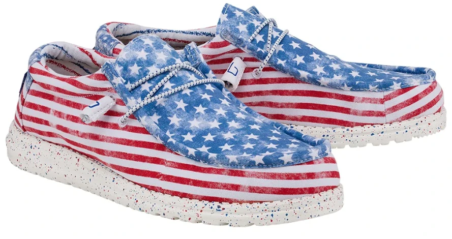 Men's Hey Dude 40001-9C8 Wally Stars And Stripes Shoe (also Has Women's And Youth Sizes) 4 Men's Hey Dude 40001-9C8 Wally Stars And Stripes Shoe (also Has Women's And Youth Sizes) - Image 2