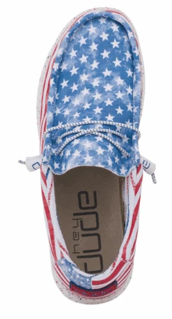 Men's Hey Dude 40001-9C8 Wally Stars And Stripes Shoe (also Has Women's And Youth Sizes) 11 Men's Hey Dude 40001-9C8 Wally Stars And Stripes Shoe (also Has Women's And Youth Sizes) -Western Cowboy Clothing 150202699 4