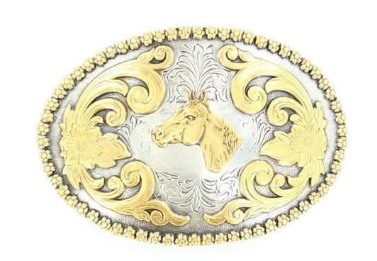 Nocona 3756607 Horse Head Oval Belt Buckle 3 Nocona 3756607 Horse Head Oval Belt Buckle