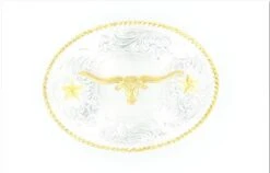 Nocona Belt 3757013 Oval Shiny Longhorn Buckle