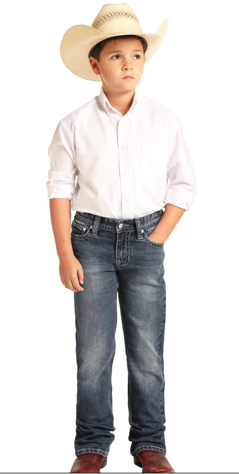 Boy's Panhandle Rock & Roll BB-3416 Regular Fit Boot Cut Jean 5 Boy's Panhandle Rock & Roll BB-3416 Regular Fit Boot Cut Jean - Image 3