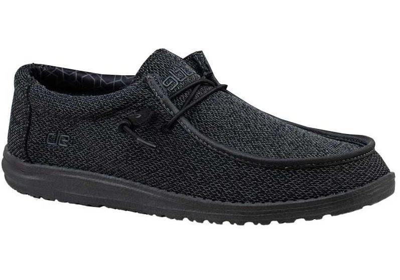 Men's Hey Dude 40019-0XJ Wally Sox Micro Total Black Shoe (also Has Women's Sizes) 4 Men's Hey Dude 40019-0XJ Wally Sox Micro Total Black Shoe (also Has Women's Sizes) - Image 2