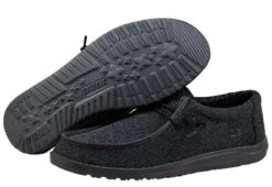 Men's Hey Dude 40019-0XJ Wally Sox Micro Total Black Shoe (also Has Women's Sizes)