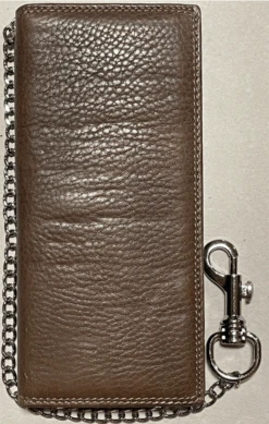 Top Notch Accessories 403CF Coffee Smooth Tall Wallet With Chain