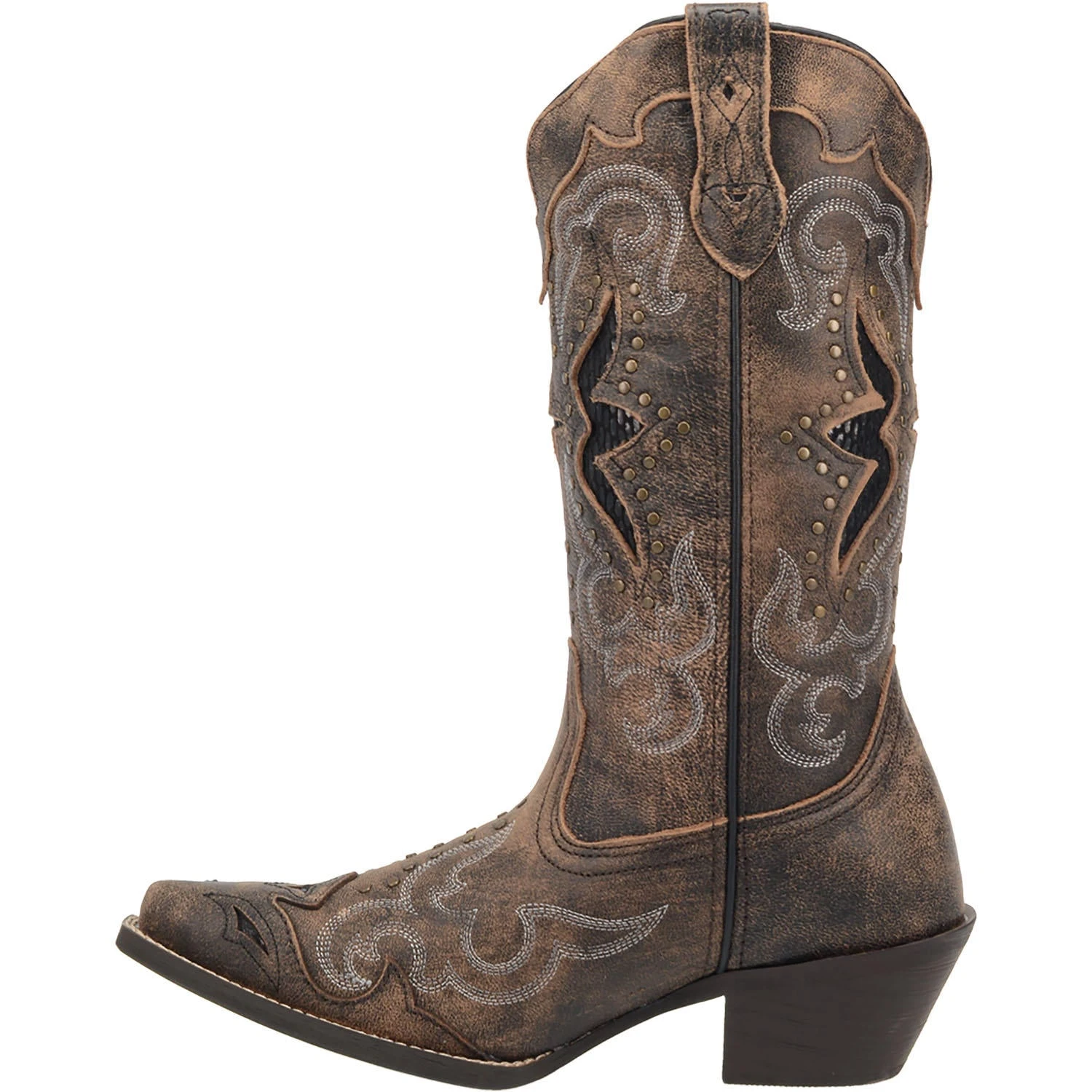 Women's Laredo 52133 13" Brown/Black Inlay Lucretia Snip Toe 5 Women's Laredo 52133 13" Brown/Black Inlay Lucretia Snip Toe - Image 3