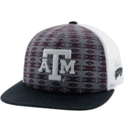 Hooey "7025T-MAWH" Texas A&M Aztec Maroon And White Snap Back Cap (Online Only)