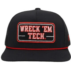 Hooey "7058T-BK" Texas Tech Black Wreck 'Em Snap Back Cap (Online Only) -Western Cowboy Clothing 7058T BK 1 1000x1000 e88f651d c34a 4367 b3cb d3002b0b6d60