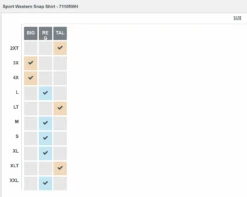 MEN'S WRANGLER 1071105WH WHITE LONG SLEEVE SOLID BROADCLOTH WESTERN SNAP SHIRT -Western Cowboy Clothing 71105WHsizegrid