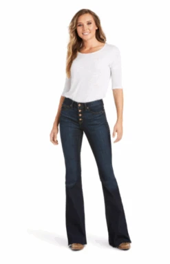 Women's Ariat 10037959 R.E.A.L. High Rise Ophelia Flare Jean -Western Cowboy Clothing 79592