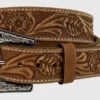 G Bar D 9543500 Brown 1 1/2" Floral Design Belt -Western Cowboy Clothing 9543500 1