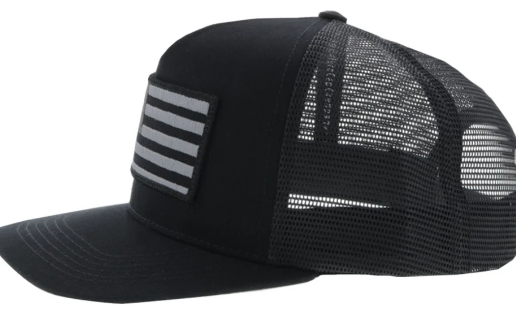 Hooey 9711T-BK Black 5-Panel Trucker With Black Flag Patch Cap 4 Hooey 9711T-BK Black 5-Panel Trucker With Black Flag Patch Cap - Image 2