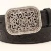 Women's Ariat A10006901 1 1/2" Black Floral Embossed Belt -Western Cowboy Clothing A10006901