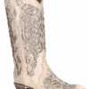 Corral Boots Women's Corral A3322 13" White Glitter Inlay & Crystals Snip Toe (SHOP IN-STORES TOO) -Western Cowboy Clothing A3322 1