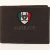 Ariat A35493282 Mexican Flag Bifold Wallet In Brown -Western Cowboy Clothing A35493282