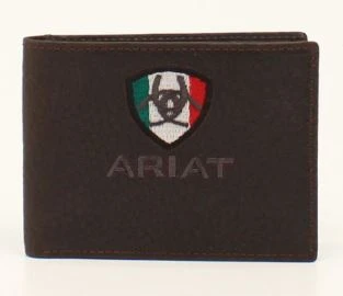 Ariat A35493282 Mexican Flag Bifold Wallet In Brown 3 Ariat A35493282 Mexican Flag Bifold Wallet In Brown