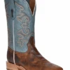 Corral Boots Corral A4262 Men's 12" Rodeo Collection Honey W/Blue Embroidery Top Wide Square Toe (Call To Check Availability) -Western Cowboy Clothing A4262