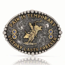 Montana Silversmiths A829 Pain Is Temporary Bull Riding Attitude Buckle
