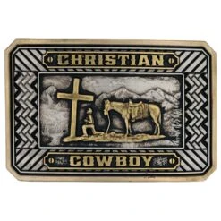 Montana Silversmiths A898 Beaming Christian Cowboy Attitude Buckle