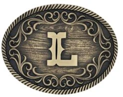 Montana Silversmiths A915 Filigree Initial Attitude Belt Buckle -Western Cowboy Clothing A915L d879d1cc 872f 4f3b 94e0 ab09a1c6dbdd
