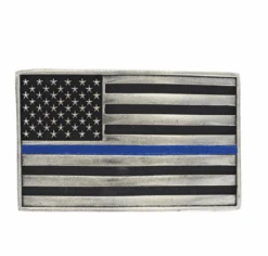 Montana Silversmiths A644TBL Stand Behind The Blue Line Flag Attitude Buckle