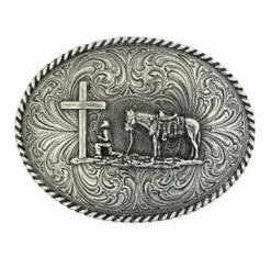 Montana Silversmiths 61304 Christian Cowboy Attitude Belt Buckle