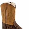 Infant Old West BSI1830 Brown Caiman Print Wide Square Toe -Western Cowboy Clothing BSI1830