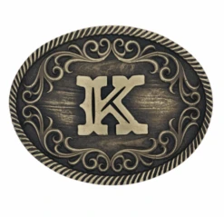 Montana Silversmiths A915 Filigree Initial Attitude Belt Buckle -Western Cowboy Clothing BUCKLEK b9cfa6de 1d74 4977 973e 46cf9ec92e7b
