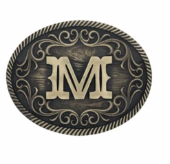 Montana Silversmiths A915 Filigree Initial Attitude Belt Buckle -Western Cowboy Clothing BUCKLEM 0f47f4bd d78e 4cba 8e9b 23a034654295