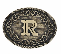Montana Silversmiths A915 Filigree Initial Attitude Belt Buckle -Western Cowboy Clothing BUCKLER 21b6583b 4db6 43c6 87a3 1f6ec41d158d
