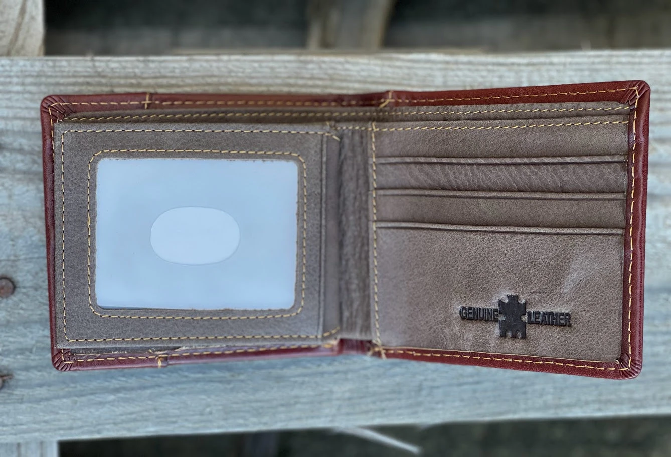 Top Notch Accessories 50100-2BR Brown Praying Cowboy W/Beige Inlay Bi-Fold Wallet 4 Top Notch Accessories 50100-2BR Brown Praying Cowboy W/Beige Inlay Bi-Fold Wallet - Image 2